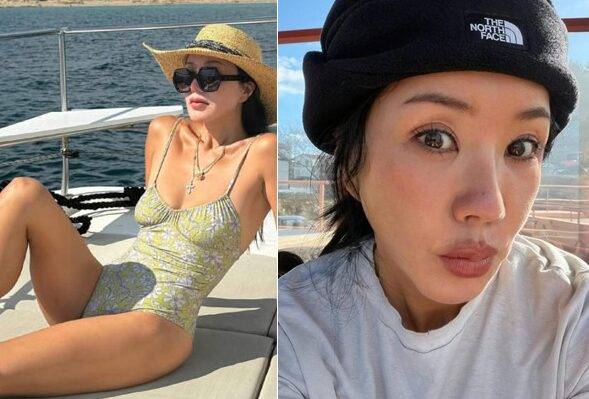 배우 엄정화가 56세임에도 불구하고 여전히 탄탄한 근육과 날씬한 몸매를 뽐냈다. 사진=엄정화 인스타그램