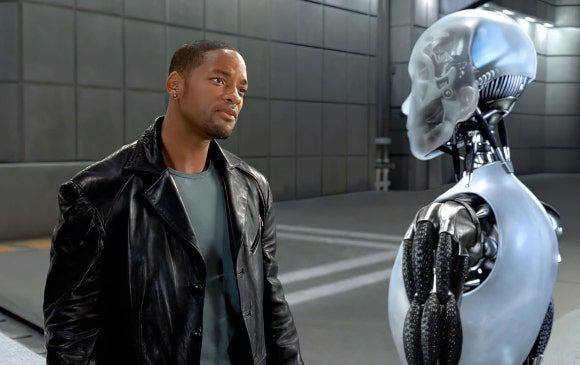2035년 로봇이 일상화 된 인간 세상에서 AI(인공지능)가 인간을 통제하고 그들의 일자리를 대신 차지하는 상황을 그린 윌 스미스 주연의 SF 영화 ‘아이, 로봇’의 한 장면. [중앙포토]