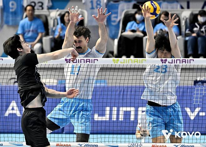 대한항공과 현대캐피탈의 맞대결 장면 [한국배구연맹 제공. 재판매 및 DB 금지]