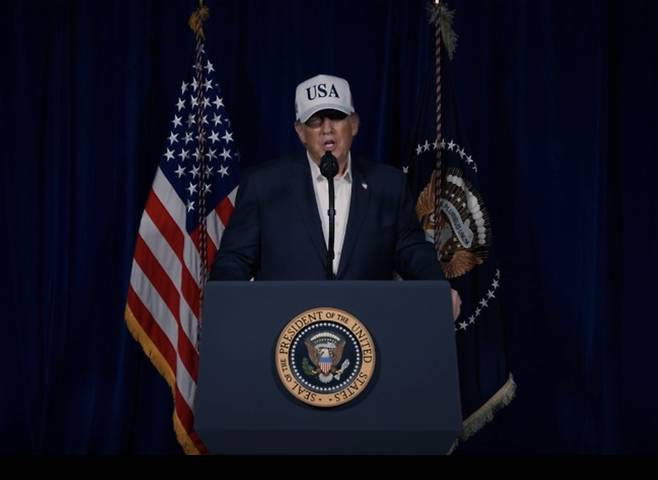 대이란 군사작전 개시 발표하는 트럼프 대통령 [트럼프 대통령 트루스소셜]