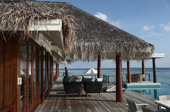 인도양을 한껏 즐길 수 있게 숙소를 구성한 몰디브 리조트. 박미향 기자