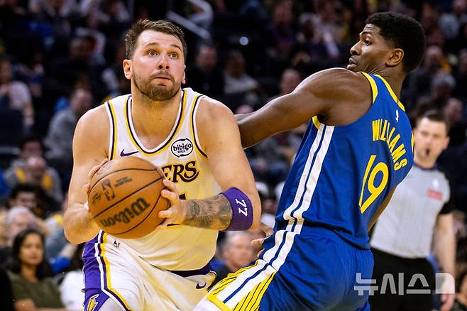 [샌프란시스코=AP/뉴시스] 미국프로농구(NBA) 로스앤젤레스(LA) 레이커스의 루카 돈치치. 2026.02.28.