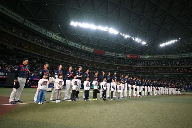 2월 28일 주니치전을 앞둔 일본 야구 대표팀. /사진=일본 국가 대표팀 공식 홈페이지