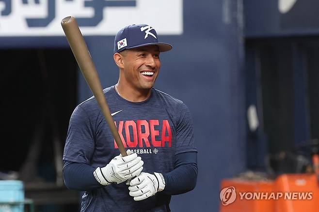 WBC 훈련 합류한 저마이 존스 (오사카=연합뉴스) 임화영 기자 = 월드베이스볼클래식(WBC) 출전을 앞둔 한국 야구 대표팀 저마이 존스가 1일 일본 오사카 교세라돔에서 훈련을 하고 있다. 2026.3.1 hwayoung7@yna.co.kr