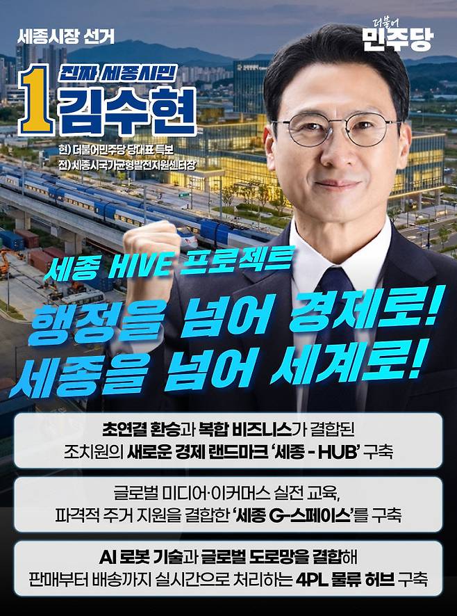 조치원 미래 비전을 제시하고 있는 김수현 예비후보. 사진/캠프 제공