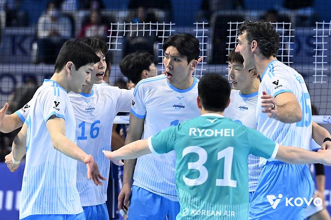 정규리그 우승을 바라보고 있는 대한항공. (KOVO 제공)