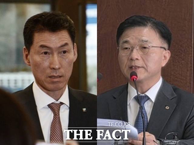 장민영 IBK기업은행장(왼쪽)과 박상진 한국산업은행 회장 모두 수십 년간 해당 조직에 몸담은 '정책금융통'이다. /김태환·이선영 기자