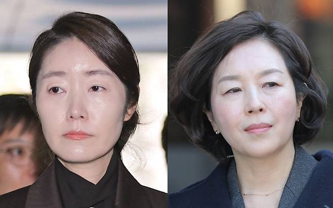 '1억 공천헌금' 의혹을 받는 강선우 무소속 의원(왼쪽)이 3일 서울 서초구 서울중앙지방법원에서 열린 구속 전 피의자 심문(영장실질심사)에 출석하고 있다. 오른쪽은 영장실질심사를 마치고 법정을 나서는 김 전 시의원. 2026.3.3. [사진=연합뉴스]