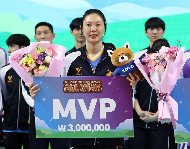 여자배구 레전드 양효진이 올 시즌을 끝으로 현역 은퇴를 선언했다. 지난 1월 올스타전 MVP에 선정된 양효진. 연합뉴스