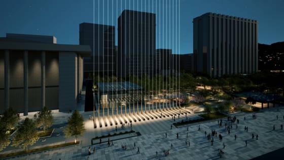 서울 종로구 세종로 광화문광장에 들어설 예정인 감사의정원 조감도. 사진 서울시