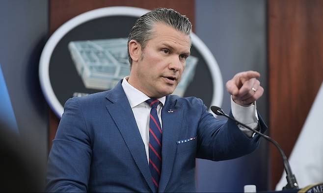 피트 헤그세스 미국 국방부 장관. AP연합뉴스