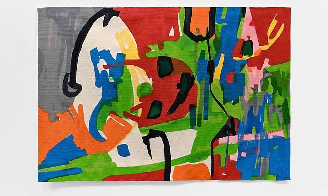 에텔 아드난, ‘Farandole’, 1960s(2022), 태피스트리, 128.5×187.5㎝. ⓒADAGP, Paris and DACS, London 2025. Photo ⓒWhite Cube (Thomas Lannes).