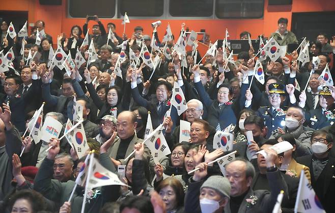 제107주년 3·1절 기념식이 3월1일 제주 문예회관 대극장에서 열리고 있다. ⓒ제주도 제공