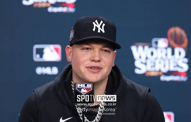 ▲ 지난 2024년 월드시리즈 5차전을 앞두고 뉴욕 양키스 대표로 기자회견에 참석했던 알렉스 버두고.