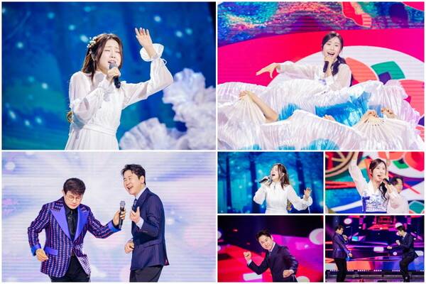 ▲ 3일 방송되는 '현역가왕3' 결승전 1차에서 홍지윤과 구수경이 신곡으로 맞대결을 벌인다. 사회를 맡은 신동엽은 설운도의 축하 무대에서 트위스트 춤을 선보인다. 제공|크레아 스튜디오
