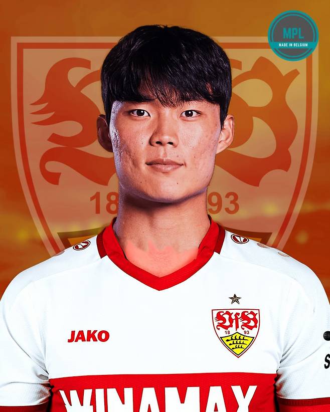 지난해 여름 이적시장 당시 오현규의 슈투트가르트 유니폼 합성 사진. /사진=벨기에 MPL SNS 캡처