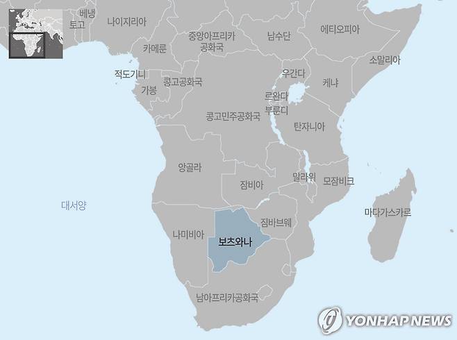 아프리카 보츠와나 지도 [제작 양진규]