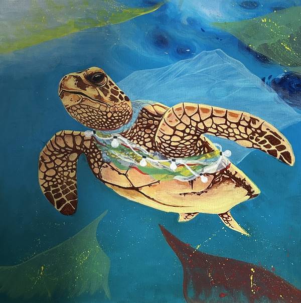 김은영, 목숨을 건 런웨이 (&nbsp;2026, 캔버스에 아크릴릭, 53x53cm) [사진제공=고운(GOUN)]