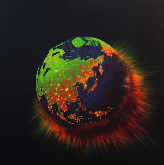 김은영 作 ‘자멸의 빛’ (2021, 캔버스에 아크릴릭, 91x91㎝. 고운(GOUN) 제공)