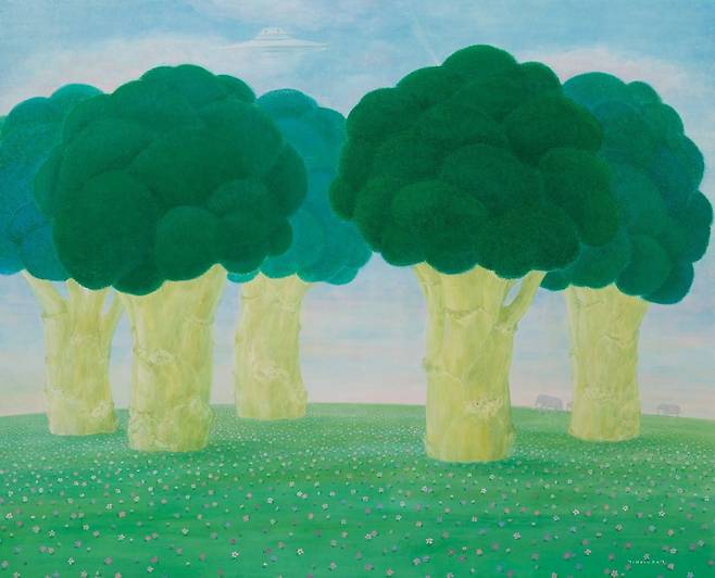 김인옥, 기다림, 162x130cm, 한지에 채색, 2025. /갤러리장