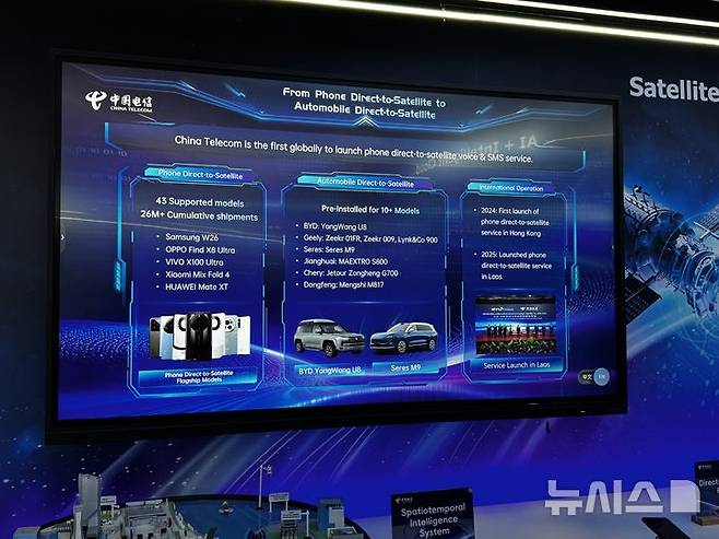 [바르셀로나(스페인)=뉴시스] 심지혜 기자 = 중국 통신사 차이나텔레콤이 MWC26에서 서비스 중인 저궤도 위성통신 서비스에 대해 소개했다.