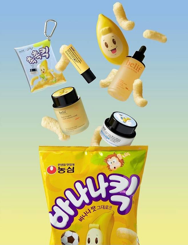 [서울=뉴시스] 빌리프X바나나킥 에디션. (사진=농심 공식 인스타그램 캡처) *재판매 및 DB 금지