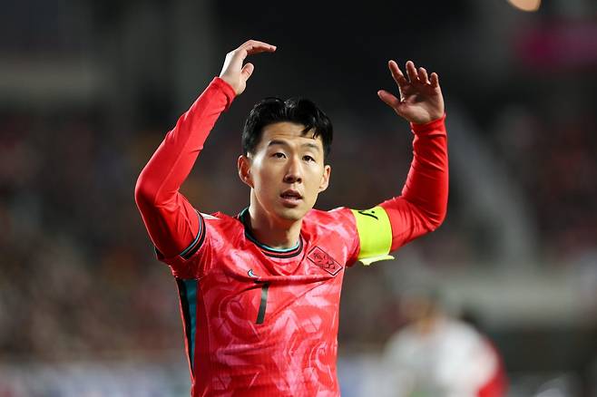 한국대표팀 주장 손흥민에겐 북중미 대회가 마지막 월드컵이다. 4회 연속 공격포인트와 함께 8강 이상의 성적을 바라본다. 사진제공｜대한축구협회