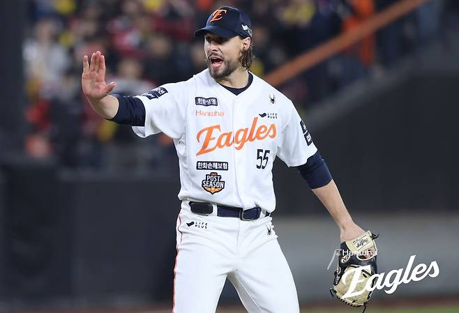 지난해 한화에서 활약한 라이언 와이스. 한화 이글스 제공