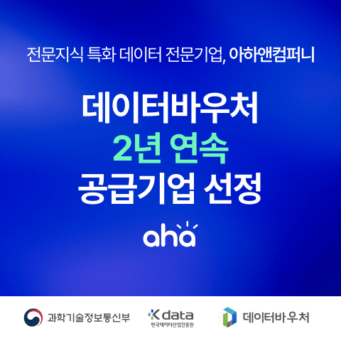 아하앤컴퍼니, 2년 연속 데이터바우처 지원사업 공급기업 선정(이미지=아하앤컴퍼니)