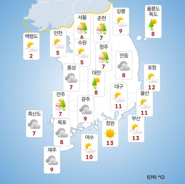 ⓒ기상청 내일(6일) 오후 날씨