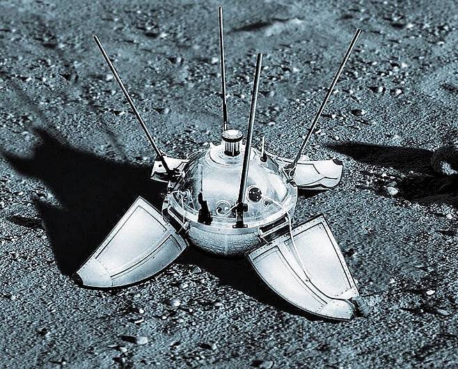 1966년 당시 소련 우주선 '루나 9호'의 달 착륙 장면을 묘사한 가상 사진. /SPL