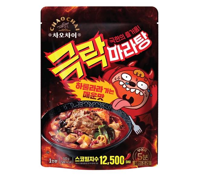 차오차이가 스코빌 지수 1만2500의 강렬한 매운맛을 내세운 ‘극락 마라탕’을 내놓았다. 사진 샘표