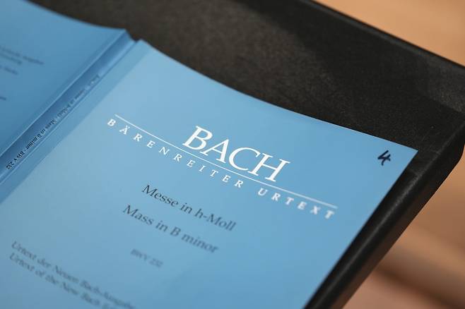 존 앨리엇 가디너의 공연에 사용된 바흐의 b단조 미사(bwv.232)악보  / 사진 제공. 프레스토 컴퍼니.