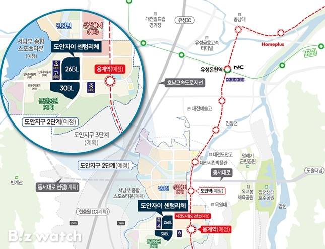 도안자이 센텀리체 위치도./자료=GS건설