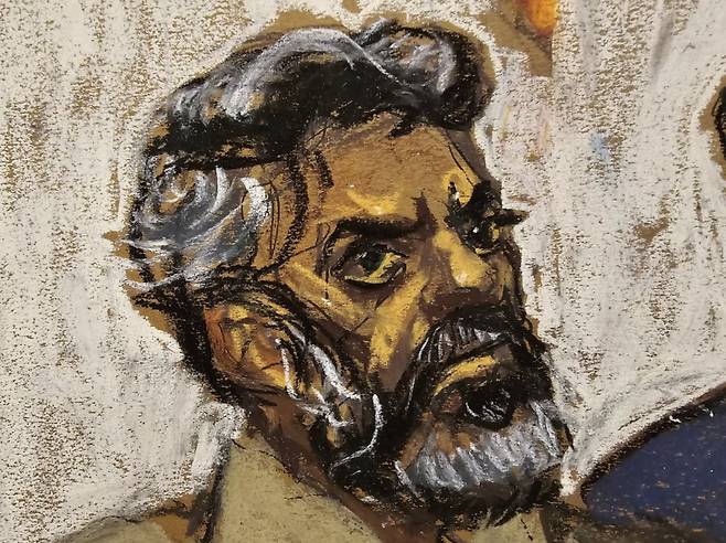 뉴욕 법정에 출석한 아시프 머천트의 법정 스케치. / 사진=로이터 캡처