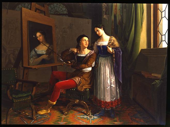 주세페 소니(추정), 라파엘로와 라 포르나리나, 1826년경, 캔버스에 유채, 169x125.5cm, 브레라 미술관