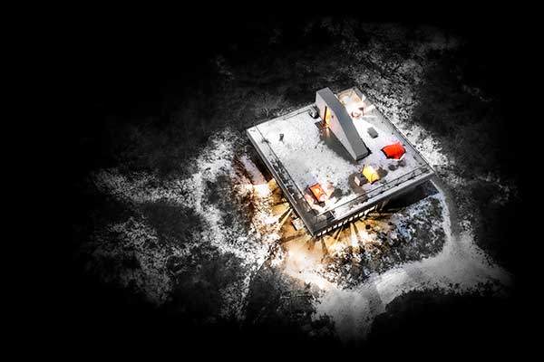 하늘에서 본 추보삼림 커뮤니티하우스.