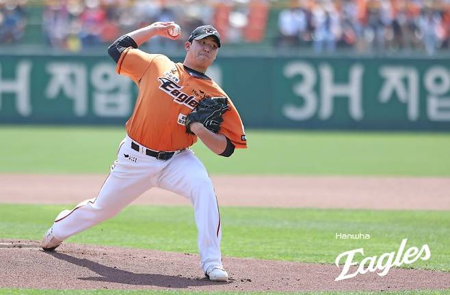 ▲ 올 시즌 한화 마운드의 다크호스로 등장할 수 있을지 관심을 모으는 김민우 ⓒ한화이글스