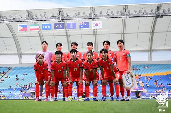 2026 AFC 여자 아시안컵 조별리그 2차전 필리핀전에 나선 대한민국 여자축구 대표팀 선수들. /사진=대한축구협회 제공
