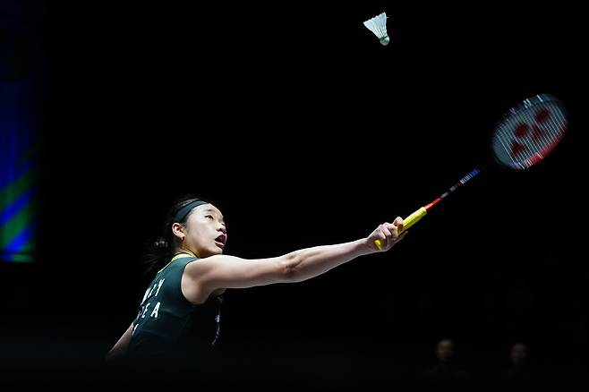 전영 오픈에 출전한 안세영. / AP 연합뉴스