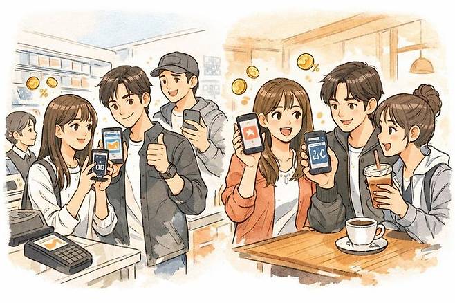 7일 금융권에 따르면 카카오뱅크와 카카오페이는 각각 청소년과 대학생을 대상으로 한 맞춤형 결제 혜택 프로그램을 선보이며 사용자 확보에 나섰다. ⓒAI 이미지
