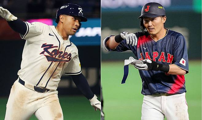 한국 저마이 존스(왼쪽)와 일본 겐다 소스케. 연합뉴스·AFP연합뉴스