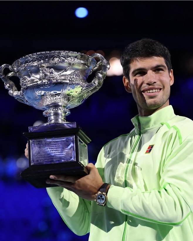 지난 2월1일 호주오픈 우승으로 역대 최연소 커리어 그랜드슬램을 달성한 카를로스 알카라스. ATP 투어