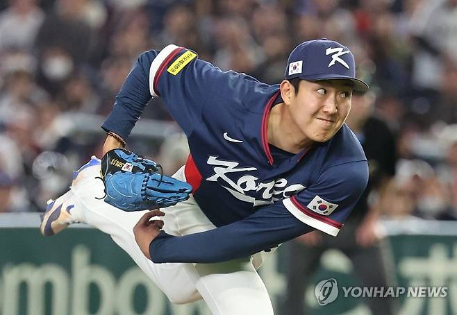 내일 호주전 선발 투수 손주영. 연합뉴스
