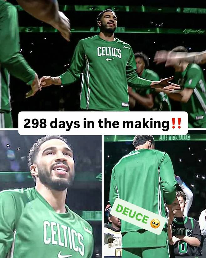 7일 보스턴 TD 가든에서 열린 댈러스와의 2025~26 NBA 정규리그 홈 경기서 298일 만의 복귀전을 소화한 보스턴 테이텀. 사진=ESPN