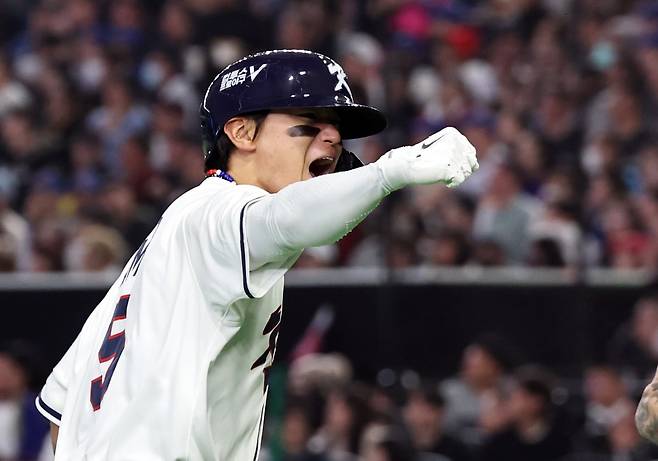 8일 WBC 대만전에서 6회말 역전 투런포를 친 김도영. / 사진=뉴스1