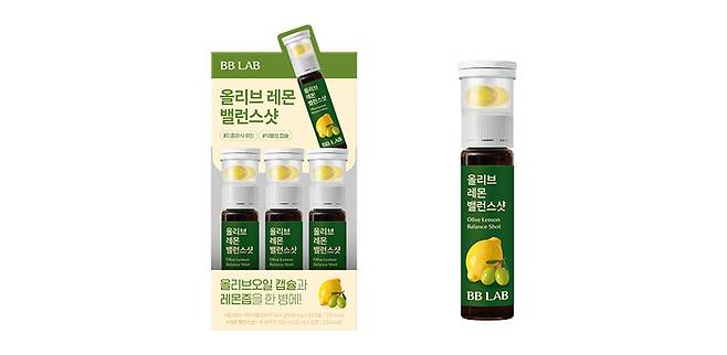 CU의 올리브유 기반 건강식품 ‘비비랩 올리브레몬샷’ <CU 제공>
