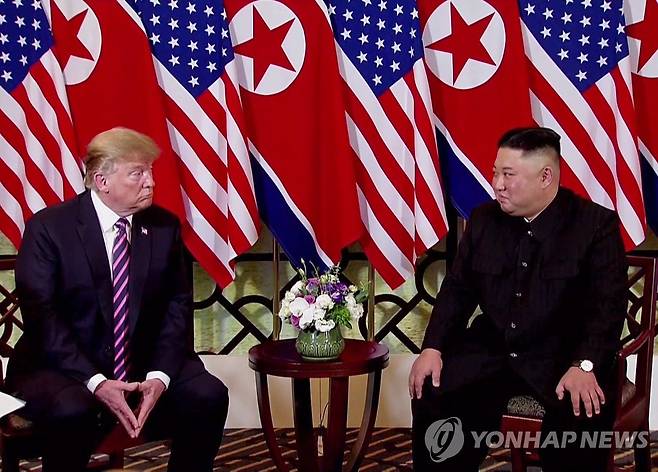 2019년 도널드 트럼프 미국 대통령과 김정은 북한 국무위원장의 2차 정상회담 [EPA 연합뉴스 자료사진]