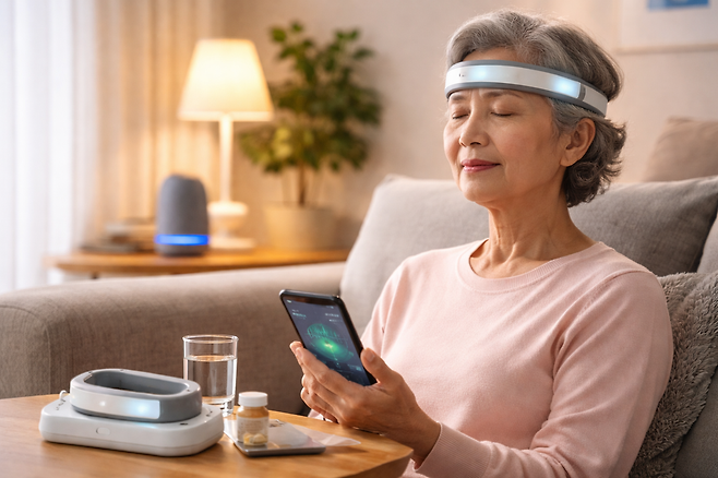 9일 여성경제신문 취재를 종합하면 먹거나 주사하는 화학 약물 대신 전기·자기장·초음파로 질환을 치료하는 전자약이 제약과 바이오 업계의 새로운 대안으로 부상하고 있다. /챗GPT 생성 이미지