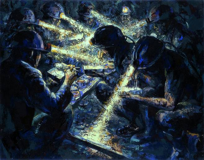 황재형 작 ‘식사’(1985), 캔버스에 유채. 개인 소장